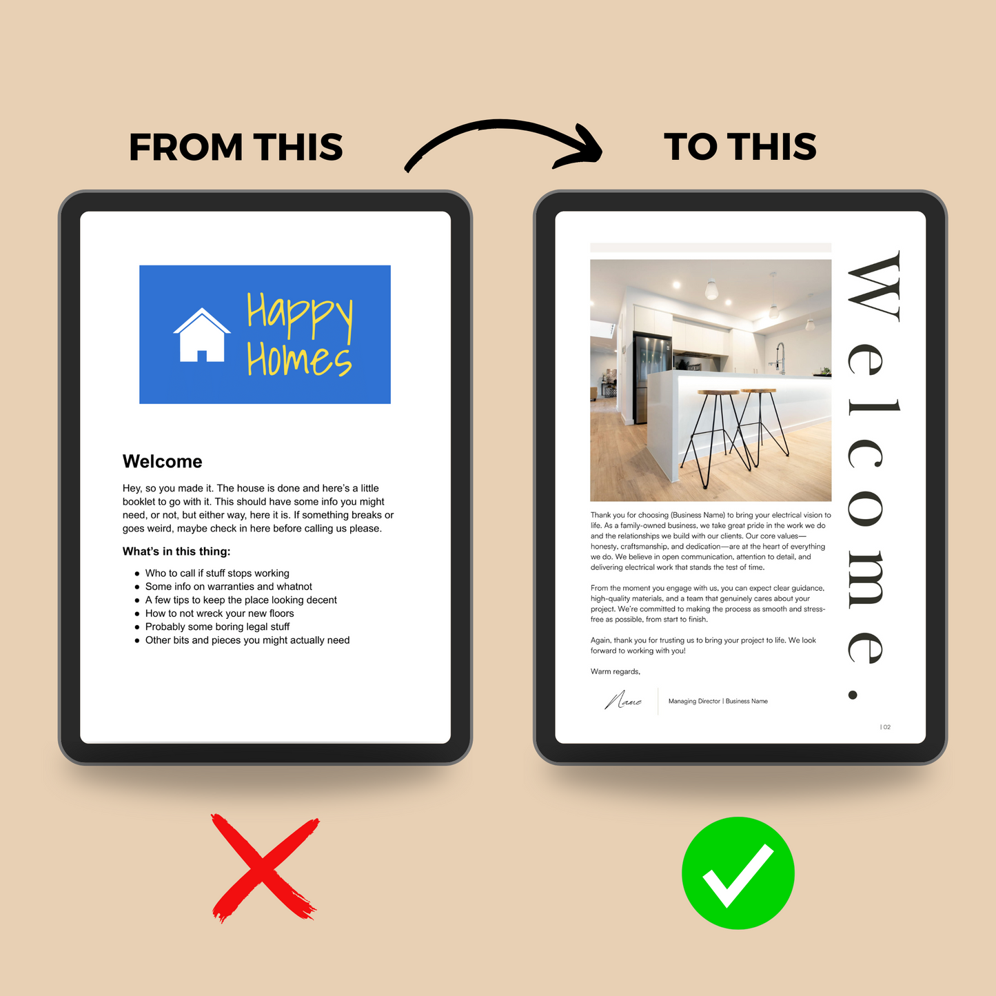 Electricians Welcome Pack - The Designer Builder