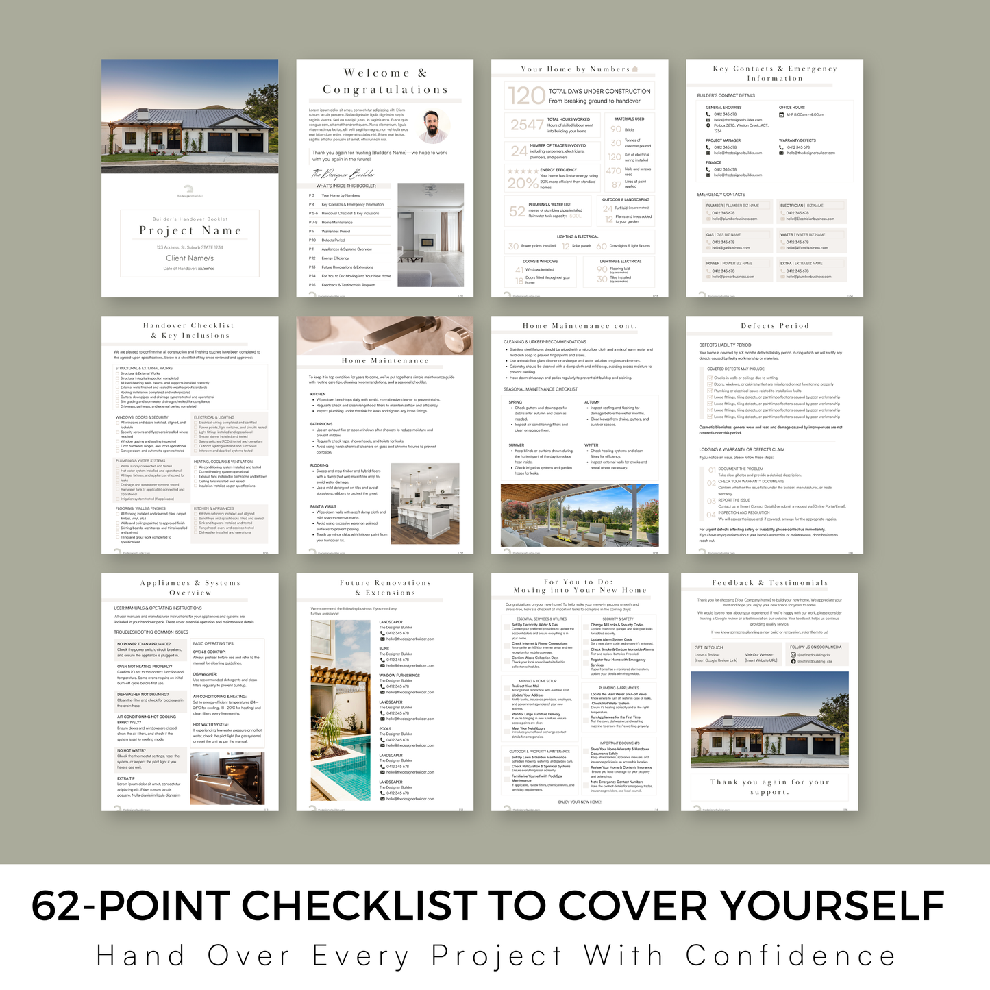 Construction Handover Booklet - The Designer Builder