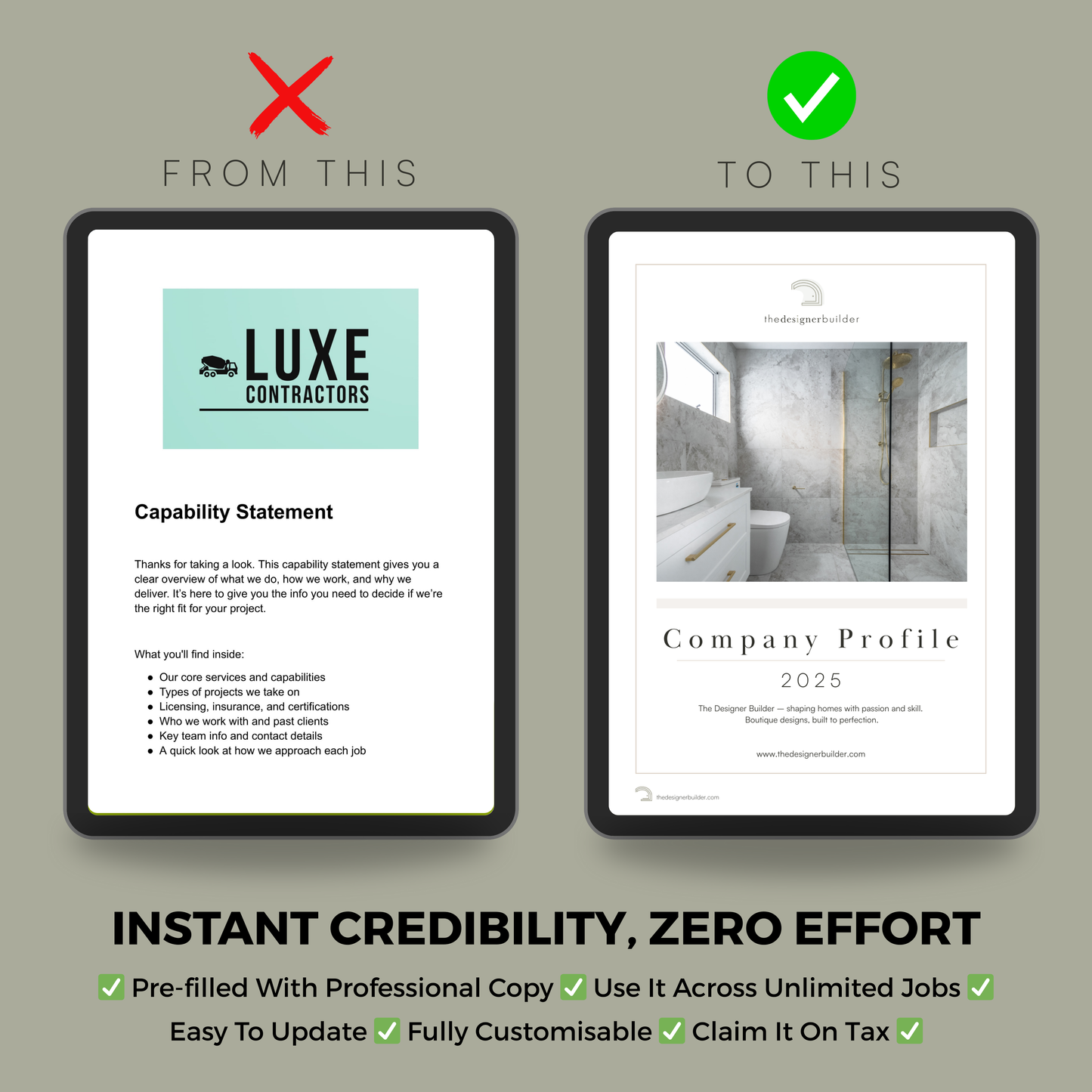16 Page Capability Statement - The Designer Builder