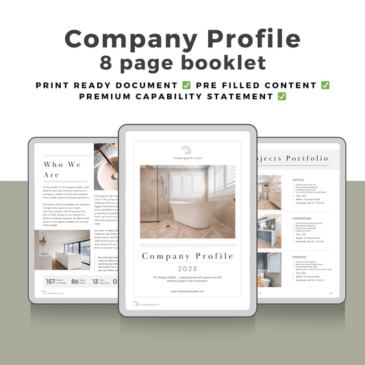 8 Page Capability Statement - The Designer Builder