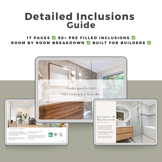 Full House Inclusions List - The Designer Builder