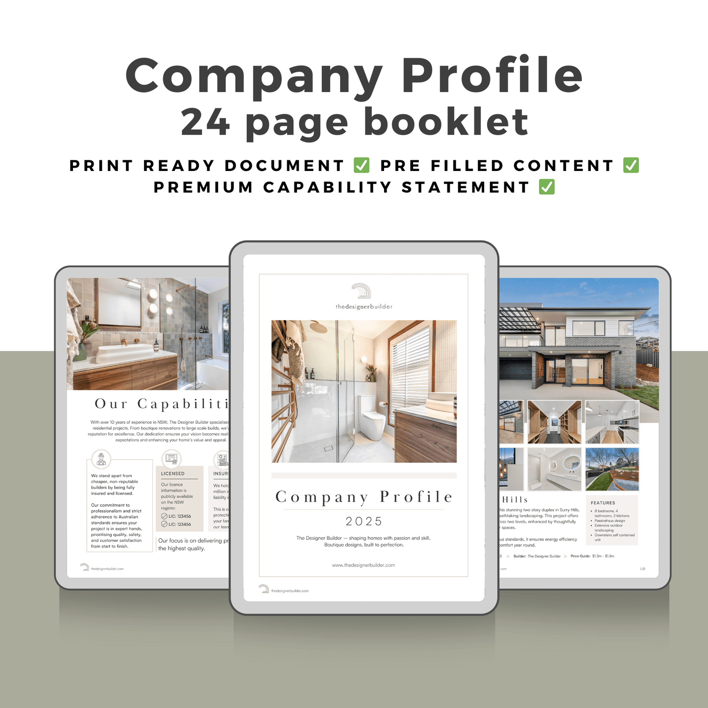 24 Page Capability Statement - The Designer Builder
