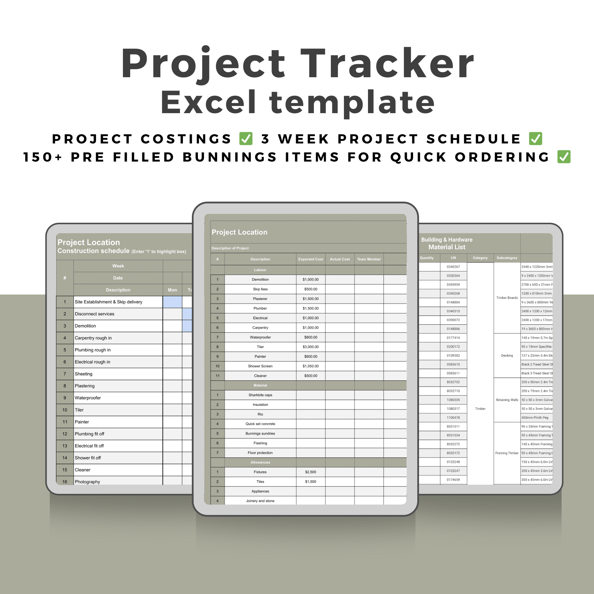 Project Tracker Spreadsheet The Designer Builder