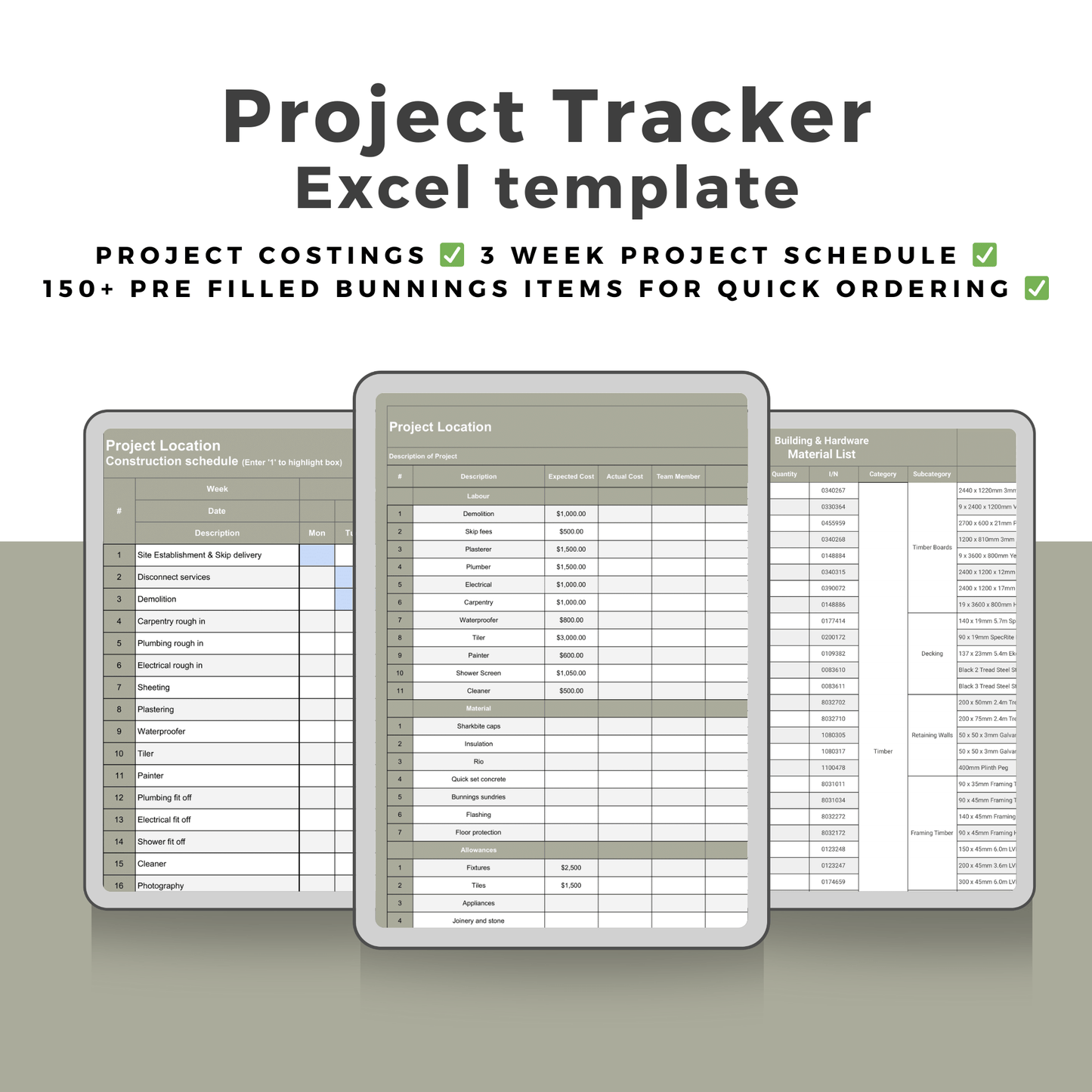 Project Tracker Spreadsheet - The Designer Builder