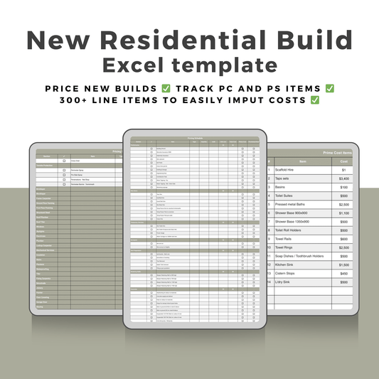 New Build Cost Spreadsheet - The Designer Builder
