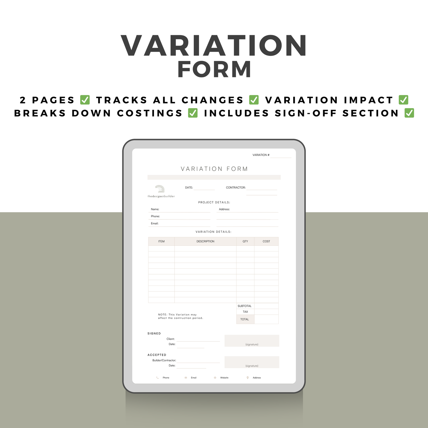Builders Forms Bundle - The Designer Builder