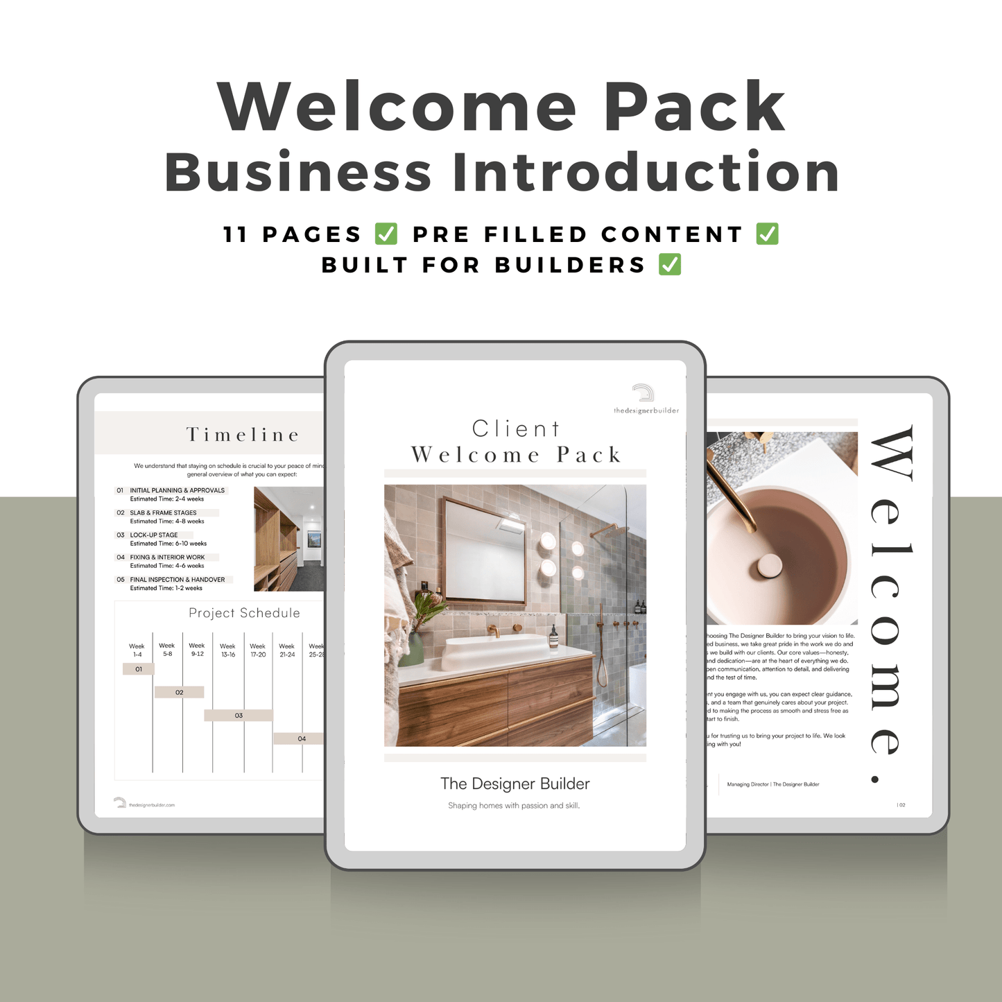 Client Welcome Pack - The Designer Builder