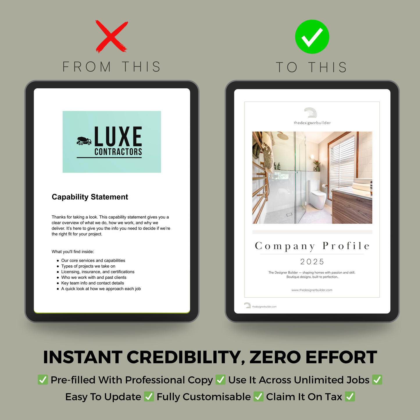 24 Page Capability Statement - The Designer Builder