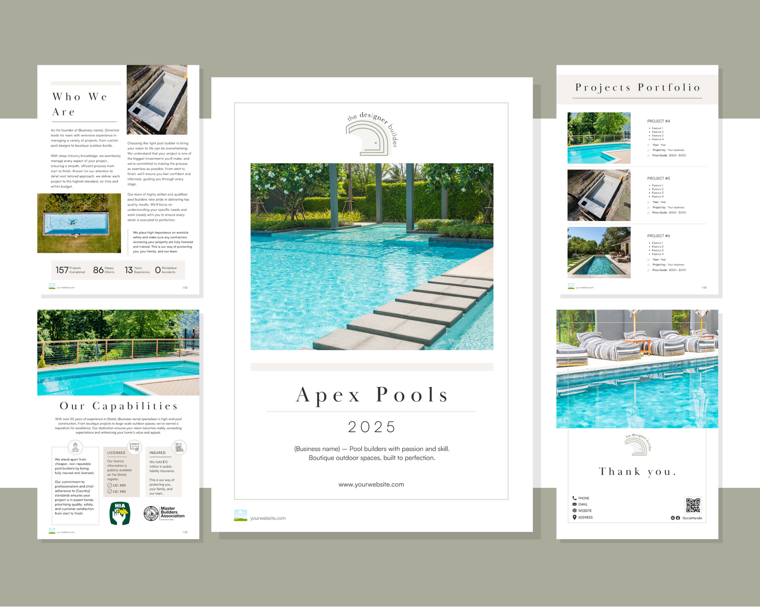 Pool Builders Templates