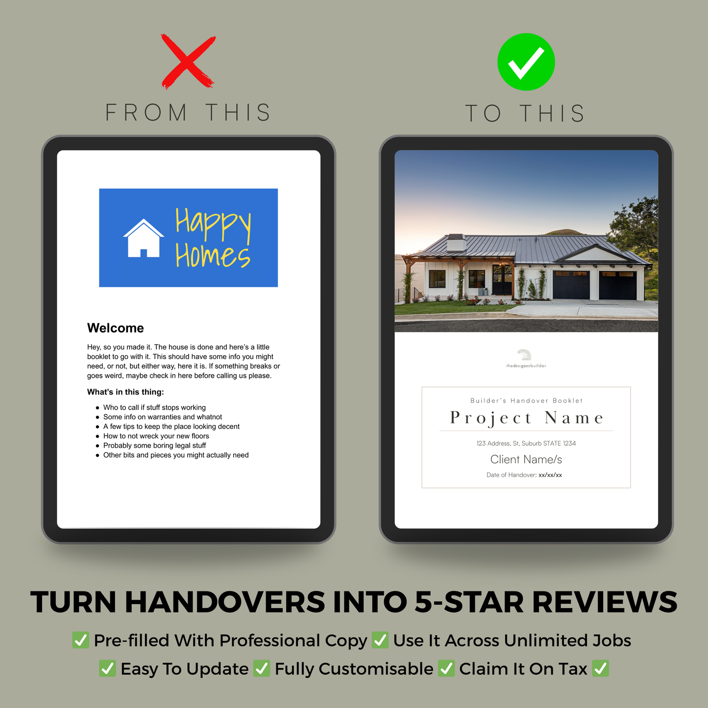 Construction Handover Booklet