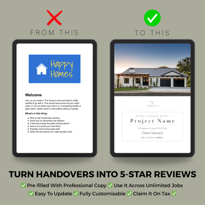 Construction Handover Booklet