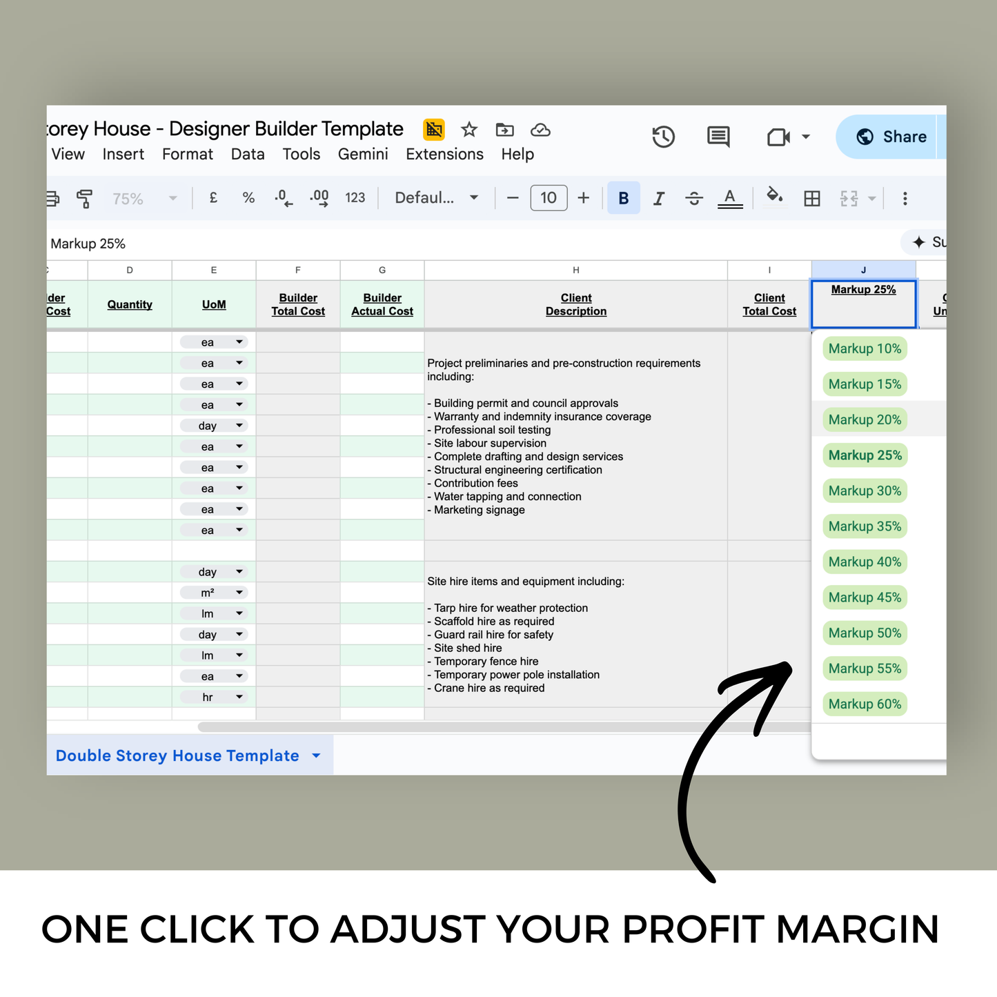 Builders Spreadsheets Bundle - The Designer Builder