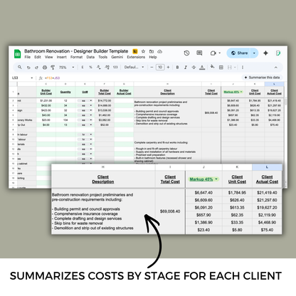 Builders Spreadsheets Bundle - The Designer Builder