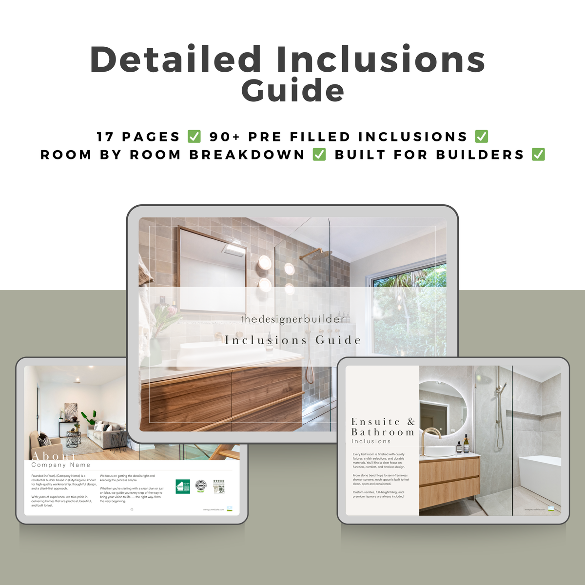 House Inclusions Full House Inclusions List | The Designer Builder