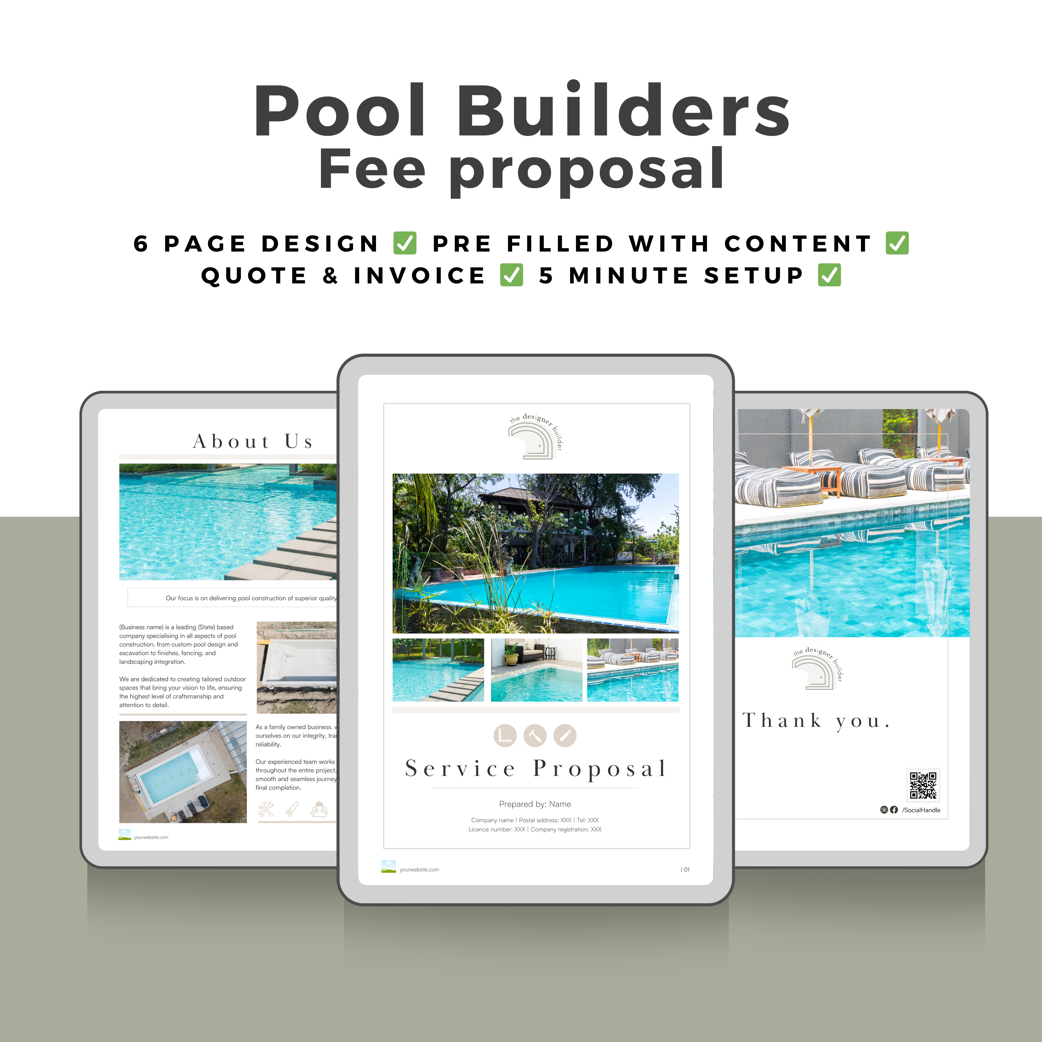 Pool Preposal Pool Builders Fee Proposal | The Designer Builder