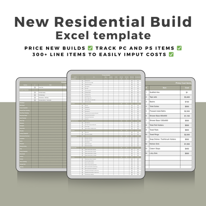 New Build Cost Spreadsheet