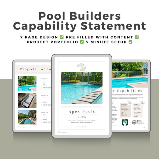 Pool Builders Capability Statement - The Designer Builder