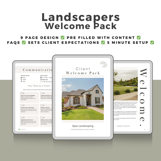 Landscapers Welcome Pack