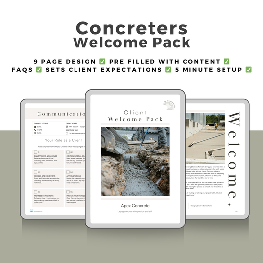 Concreters Welcome Pack