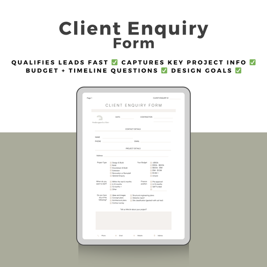 New Client Enquiry Form - The Designer Builder