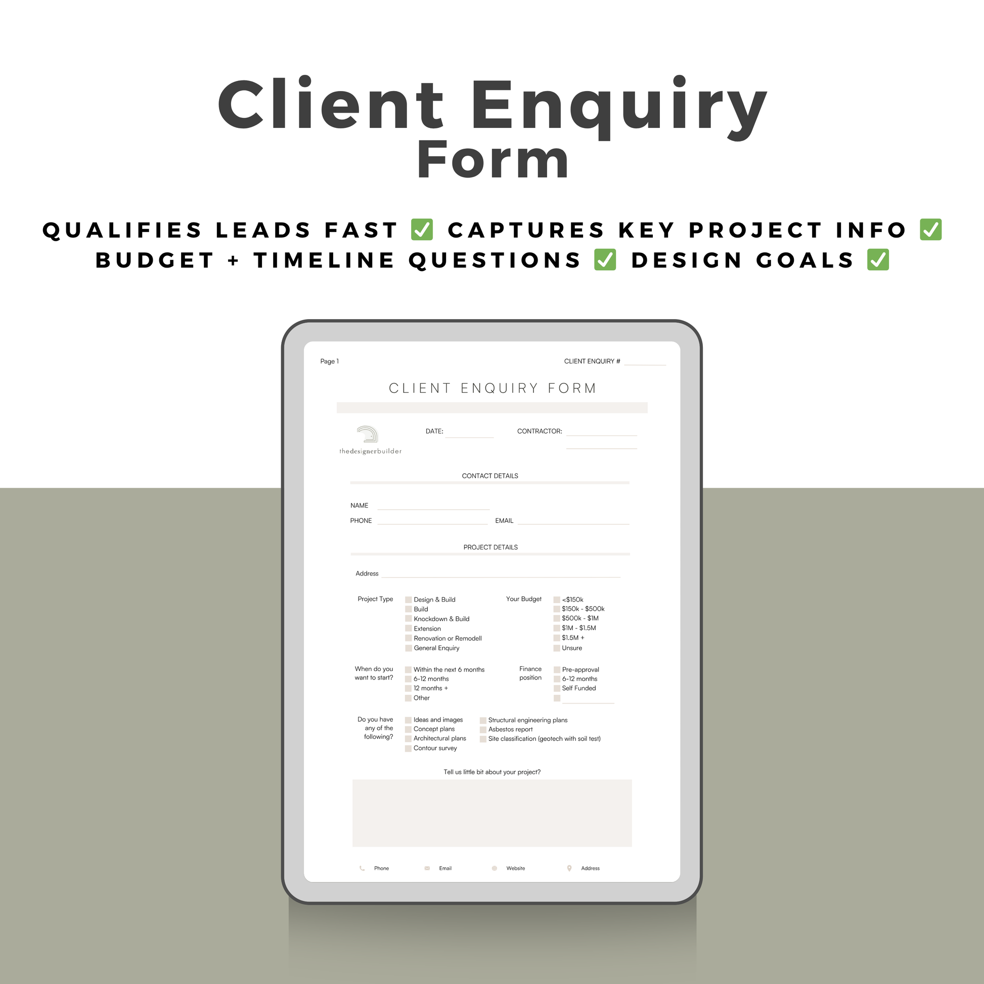 Builders Forms Bundle - The Designer Builder