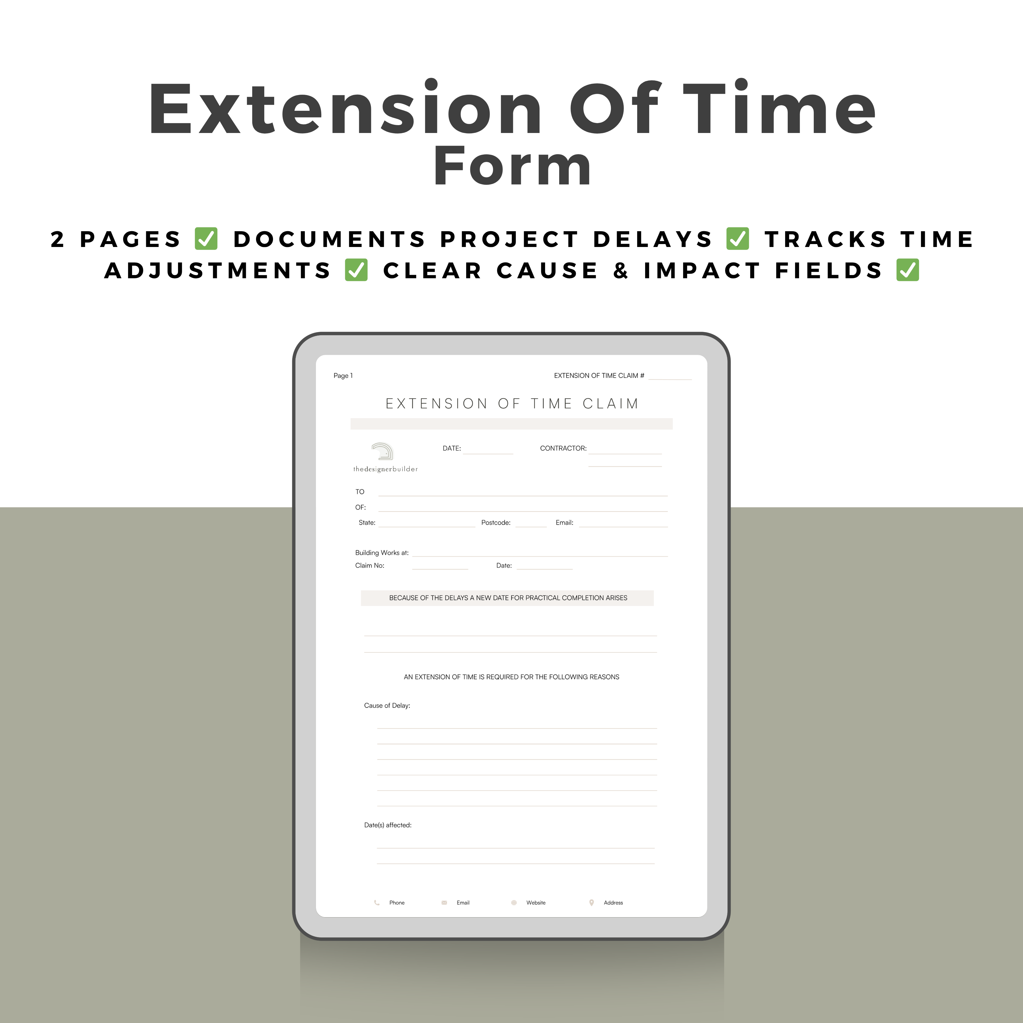 Extension of Time Form