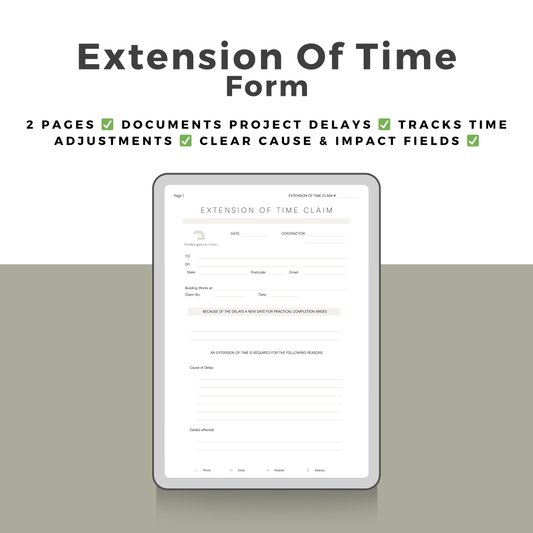 Extension of Time Form - The Designer Builder