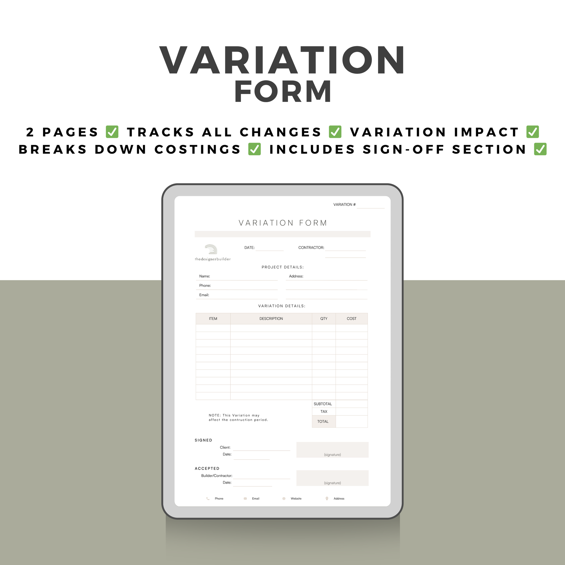 Builders Forms Bundle - The Designer Builder