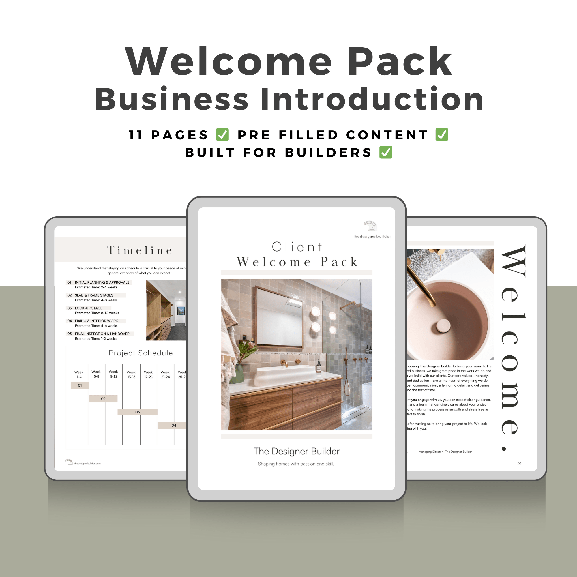 Builders Welcome Pack