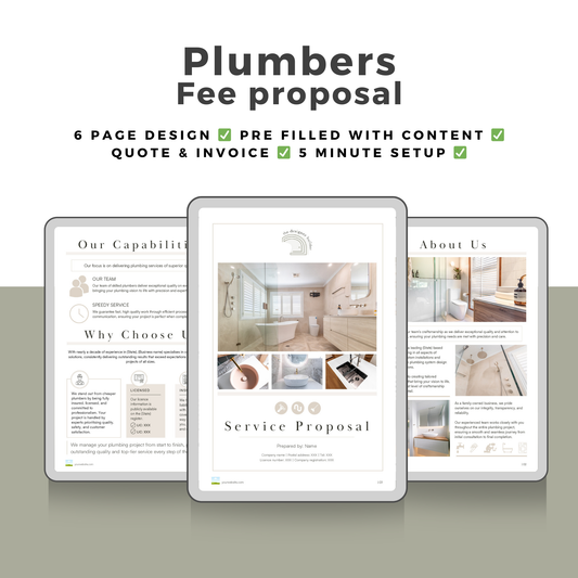 Plumbers Fee Proposal