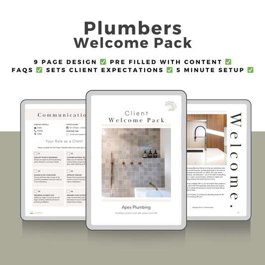 Plumbers Welcome Pack