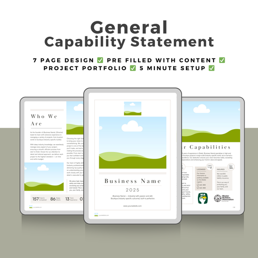 General Trade Capability Statement - The Designer Builder