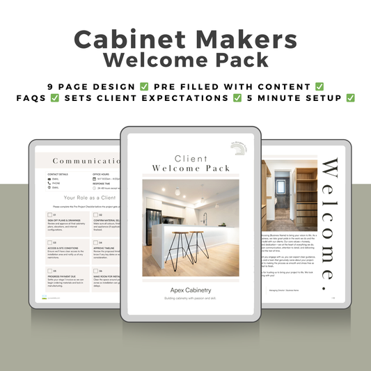Cabinet Makers Welcome Pack