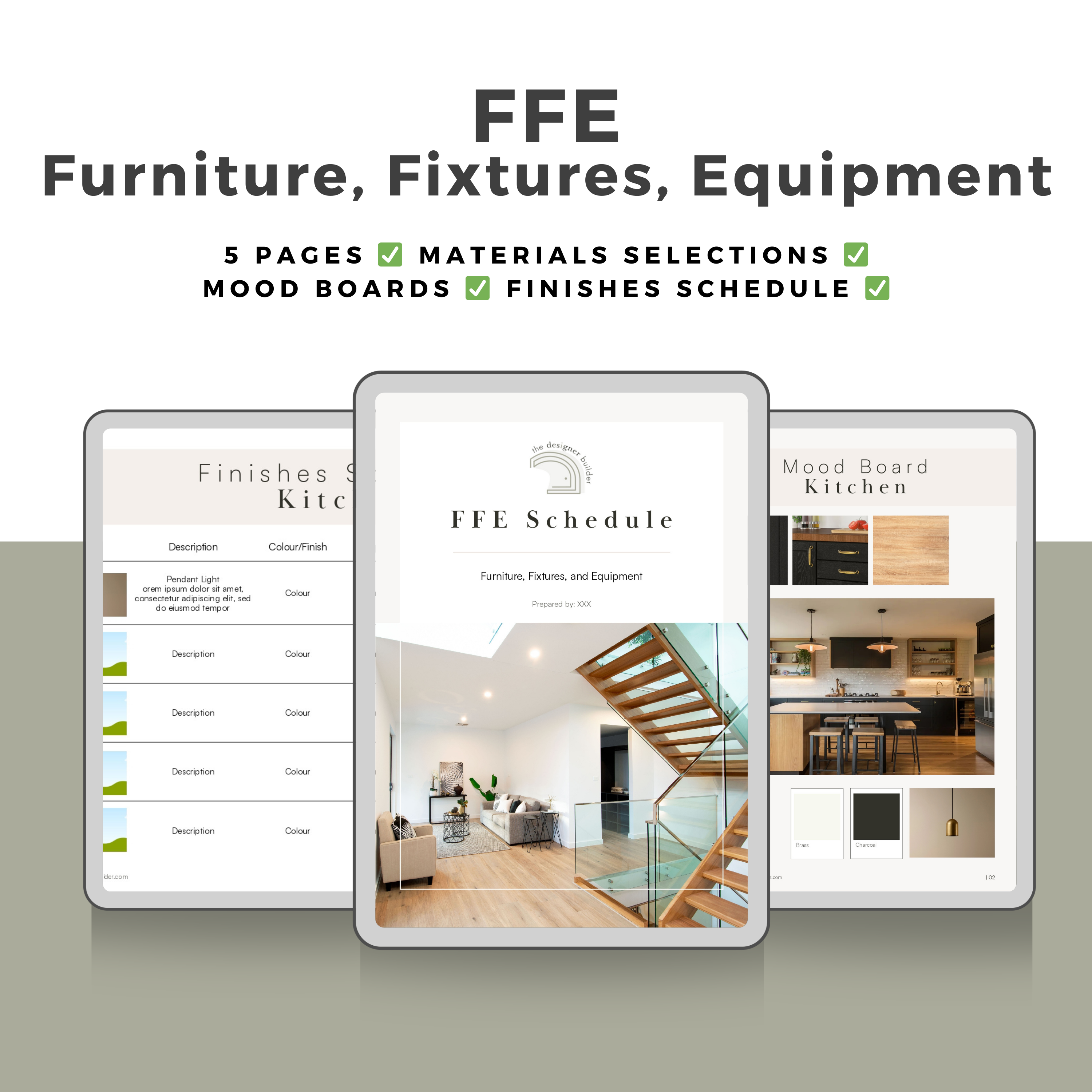 Materials Ffe FFE (Furniture, Fixtures, and Equipment) | The Designer Builder