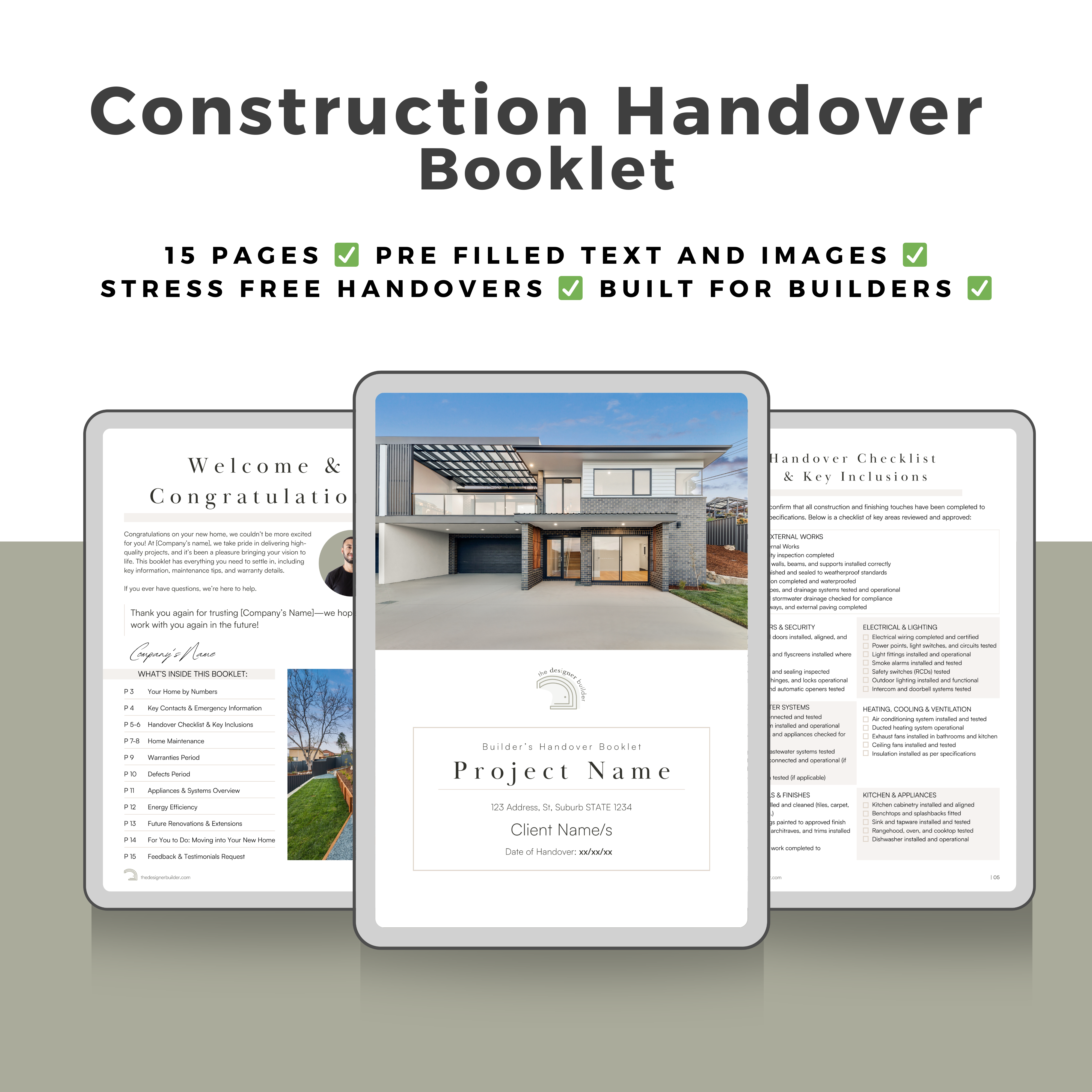 Ffe Construction Hand Over Policy Builders Templates